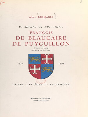 cover image of Un historien du XVIe siècle